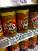 Photo of peanut butter on grocery shelf