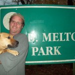 Ben Smith and Cleo at the trailhead in DeKalb County
