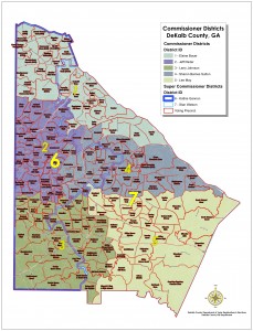 DeKalb County's interim CEO, Lee May, was elected to serve District 5, shown here in light green in southeast DeKalb. Credit: DeKalb County