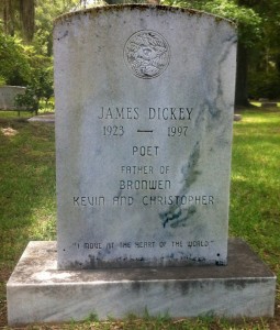 Photo of James Dickey's grave marker in Pawleys Island, S.C.