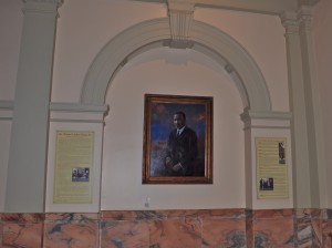 Click on the image for a larger view of this interpretive display of Martin Luther King, Jr.; King at the Georgia Capitol; and Civil Rights and the Georgia Capitol. The display is located in the north wing of the Capitol and is open to the public. Credit: Donita Pendered