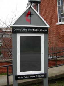 Central United Methodist Church's sign