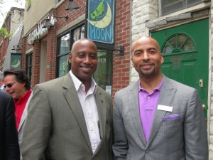 Clayton Chairman Jeff Turner with MARTA CEO Keith Parker in Philadelphia (Photo by Maria Saporta)