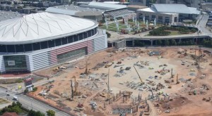 Less than 10 percent of residents who reside near the future Falcons stadium could pass tests to gain admission to a program to help them get construction jobs. Credit: newstadium.atlantafalcons.com