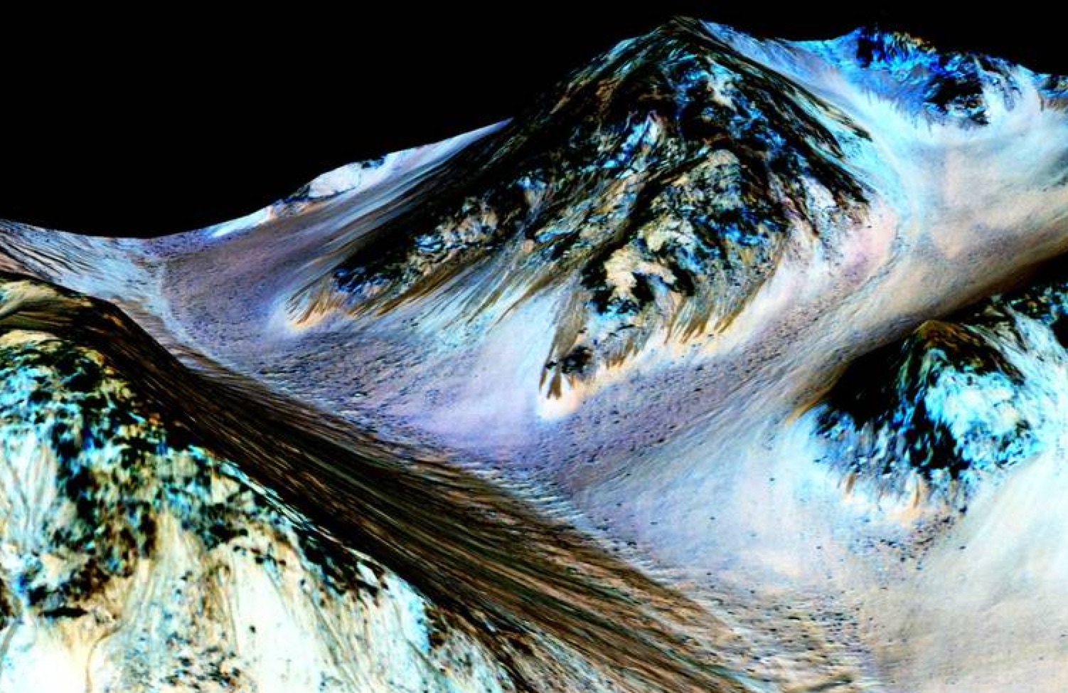 Mars, water streaks