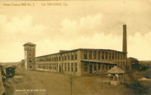 Unity Cotton Mill in LaGrange, one of several mills owned by the Callaway family.