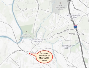Moores Mill Road extension, proposed