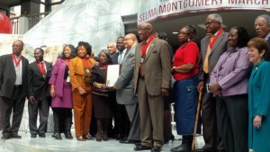 Willie Bolden at City Hall on 50th Anniversary of Selma to Montgomery March