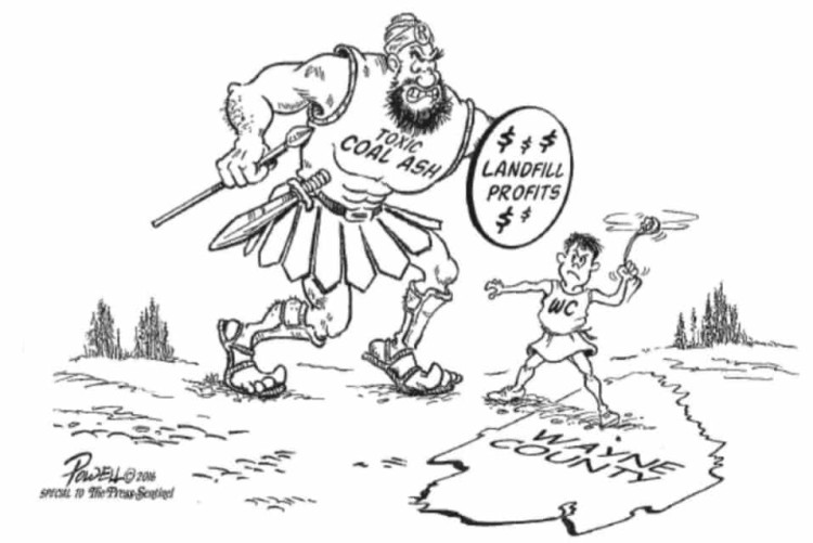 Coal ash, editorial cartoon
