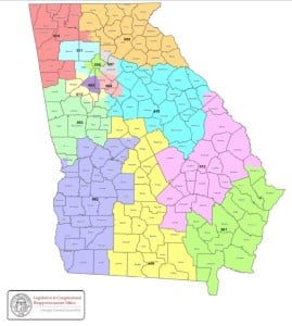 Ten of Georgia's 14 U.S. representatives are Republicans, a result of maps drawn by the Republican-controlled General Assembly. Credit: unityparty.us