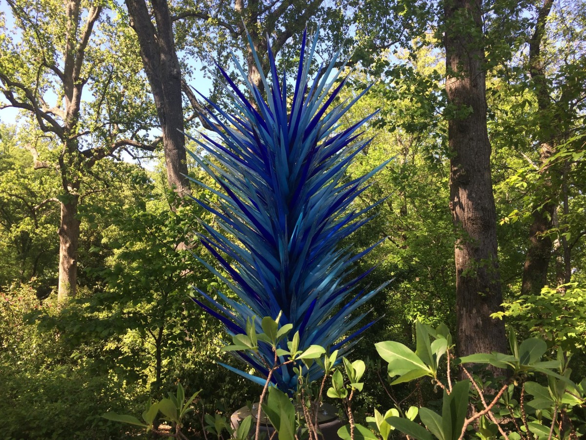 In the Atlanta Botanical Gardens - a preview of one of the new Chihuly pieces.