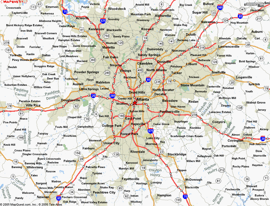 Map Of Atlanta Area Cities - Twila Ingeberg