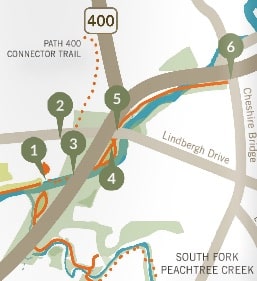 Peachtree Creek, trail map