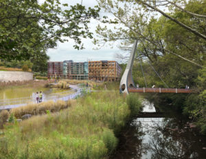 Rendering of PATH trail along the Proctor Creek Greenway near the MARTA Station (