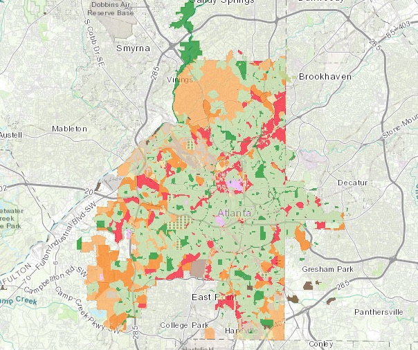 ParkScore Atlanta map