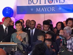 Keisha Lance Bottoms thanks her supporters on Tuesday night. Credit: Maria Saporta