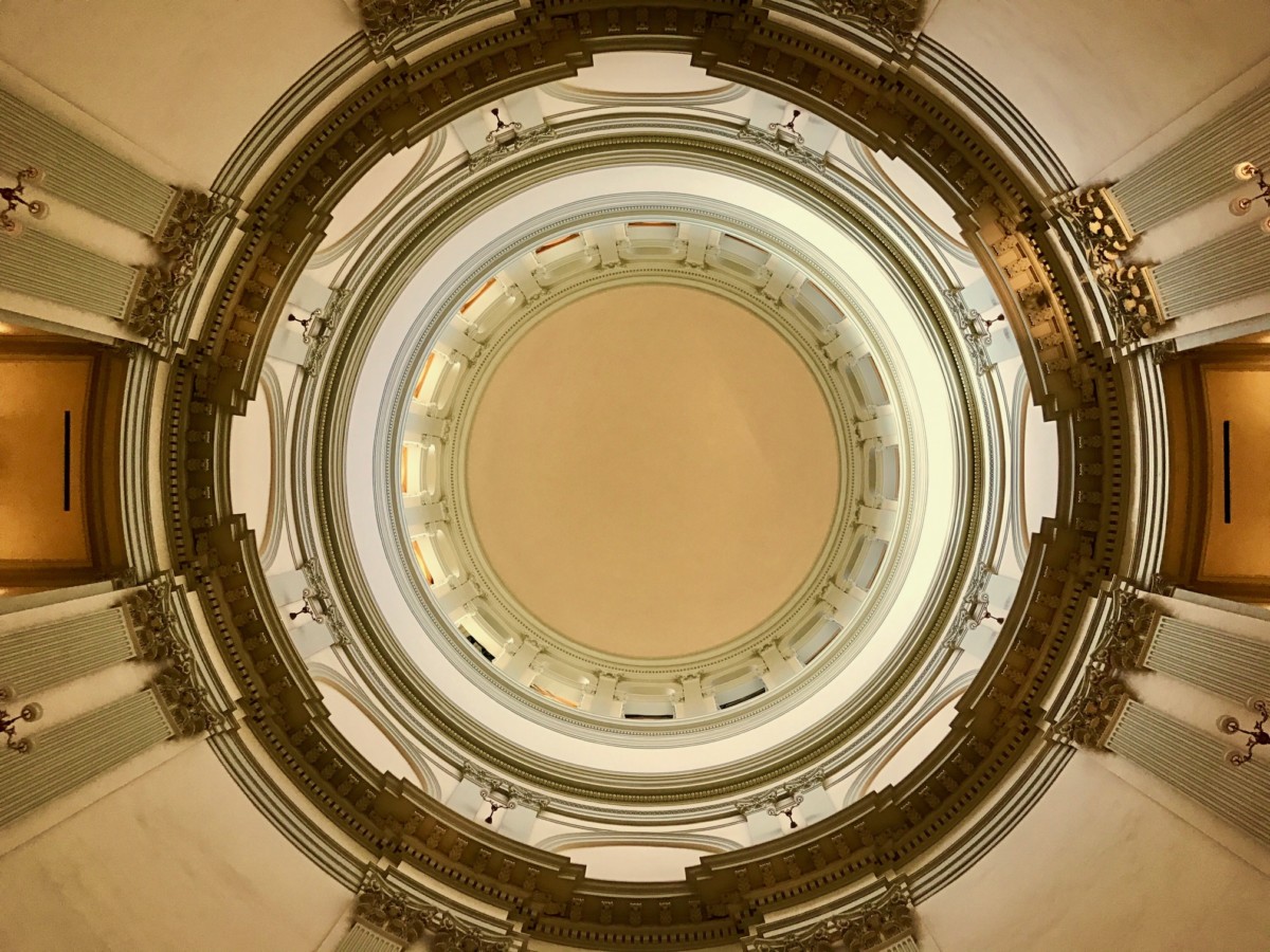 A ceiling in the state The Georgia state Capitol's Gold Dome, viewed from the inside. Credit: Kelly JordanCapitol in Atlanta. Credit: Kelly Jordan