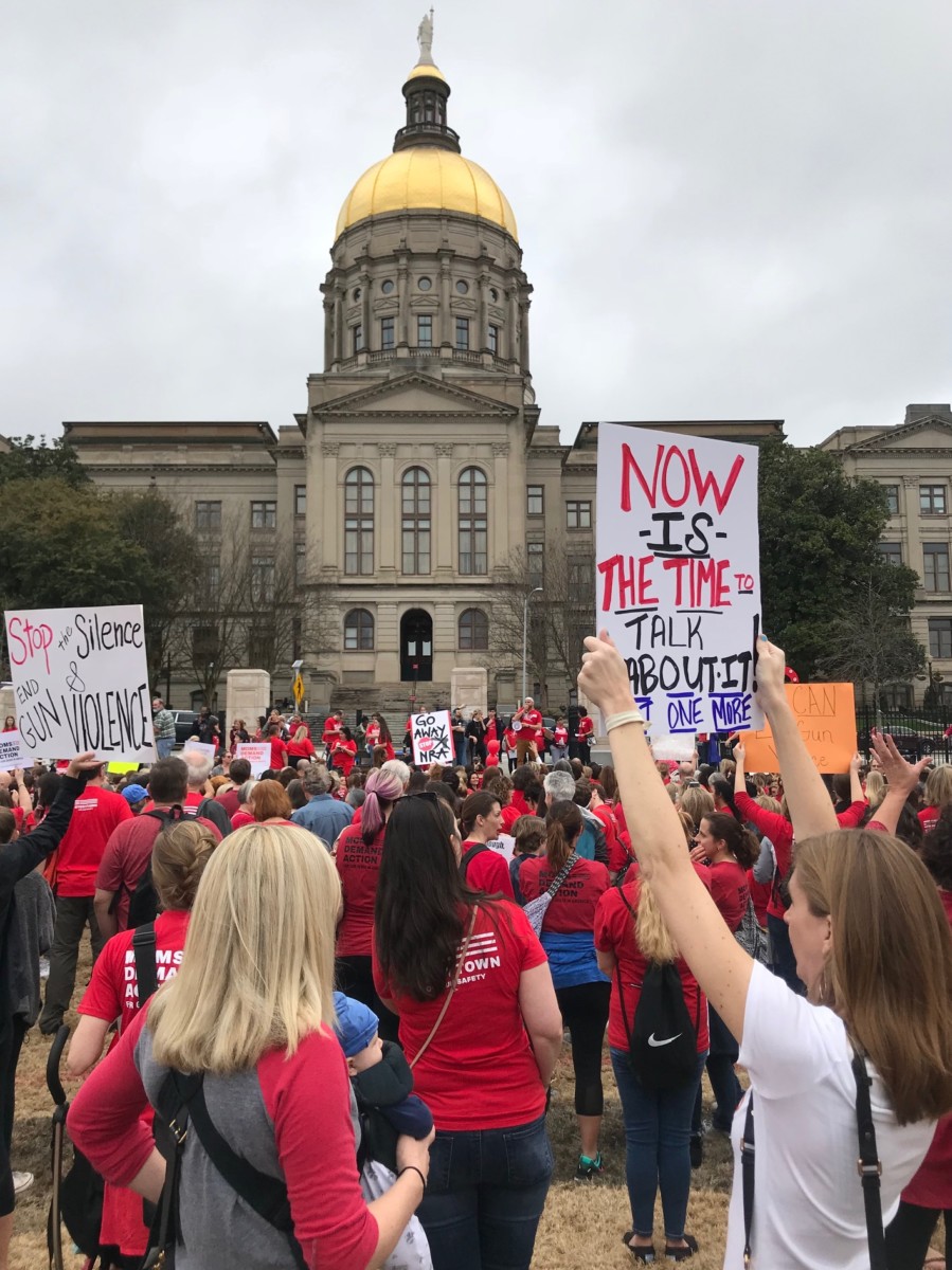The Moms Demand Action for Gun Sense in America rally at the state Capitol in Atlanta Wednesday. Credit: Kelly Jordan