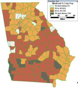 medicaid, percent county population