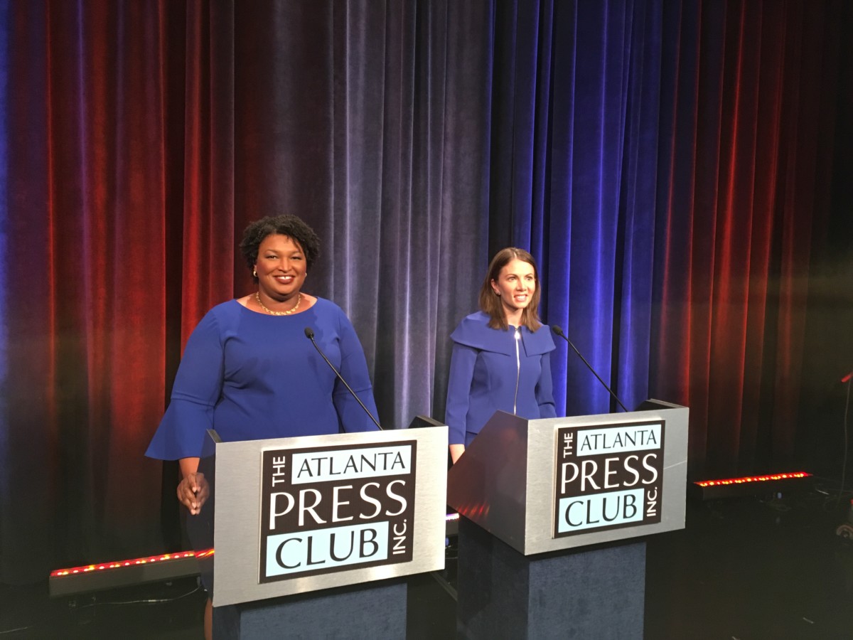 Stacey Abrams (l) and Stacey Evans, Democrats seeking a spot in the race to be the next governor of Georgia. Credit: Maggie Lee
