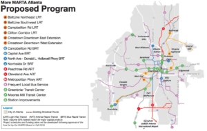 MARTA's proposal for bus and light rail builds with a new sales tax. Click for a larger version. Credit: MARTA