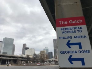 A proposed rebuild of the Gulch would start with a platform to raise the site to street level. Credit: Kelly Jordan
