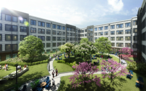 A rendering of Morehouse School of Medicine's Lee Street Campus, now under construction. Credit: The Wilbert Group