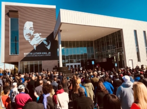 The Martin Luther King, Jr. Recreation and Aquatic Center, pictured here on opening day on Oct. 30, 2017, was paid for in part by Renew. Credit: Kelly Jordan