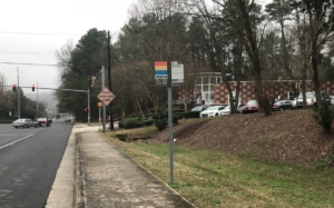 marta stop, northside drive, library