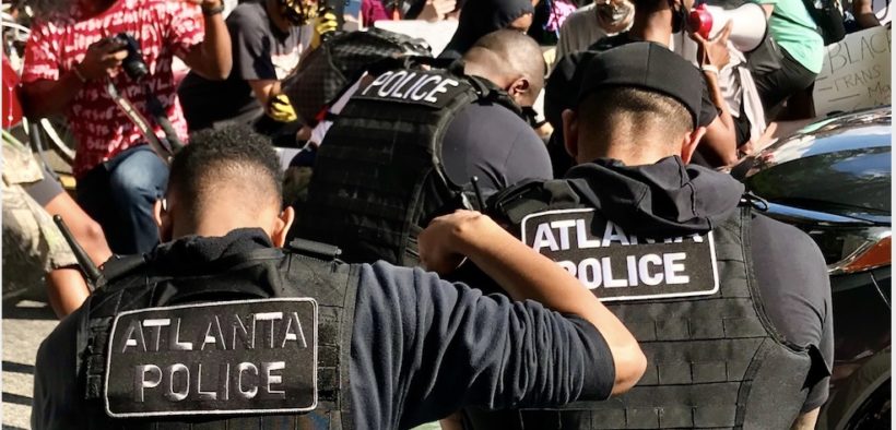 atlanta police take a knee protesters demonstrations