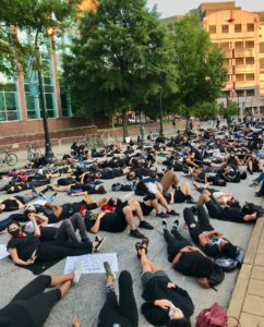 protest, die in at APD HQ