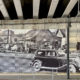 A new mural celebrating the businesses, institutions, and events of Auburn Avenue’s history, is being installed this month. It's by Amec Foster Wheeler and Signature Design, and is part of the Auburn Avenue History and Culture Project. (Photo by Kelly Jordan)