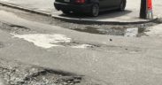 These potholes on Early Street, in Buckhead, illustrate the extent of the pothole problem if repairs weren't made. This area is near a construction zone. Credit: David Pendered