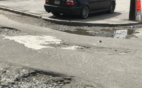 These potholes on Early Street, in Buckhead, illustrate the extent of the pothole problem if repairs weren't made. This area is near a construction zone. Credit: David Pendered