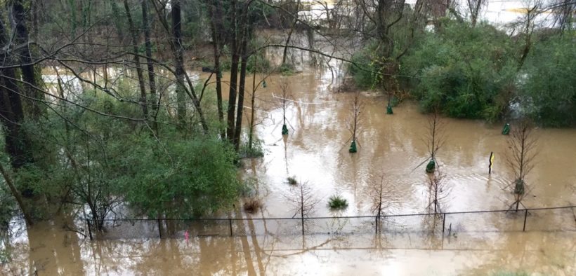 A December 2015 file photo shows a major flood near Bobby Jones Golf Course in Buckhead. (File/Credit: Trina Jackson)