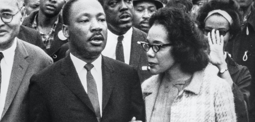 Martin Luther King Jr and Coretta Scott King lead a march in Atlanta in an undated photo (Credit: Thomas Hawk via GPA archive)