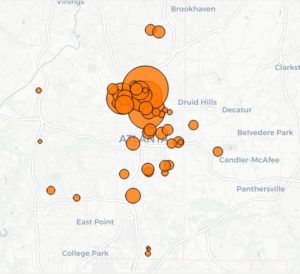 In 2019 and 2020, Fulton's and Atlanta's development authorities granted millions in tax breaks in Atlanta, mainly on the north and east sides of town. Click for details, including a table of this data. 