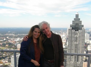 Enjoying the view of 191 Peachtree with my friend Kelin. Photo taken by 191 property manager.